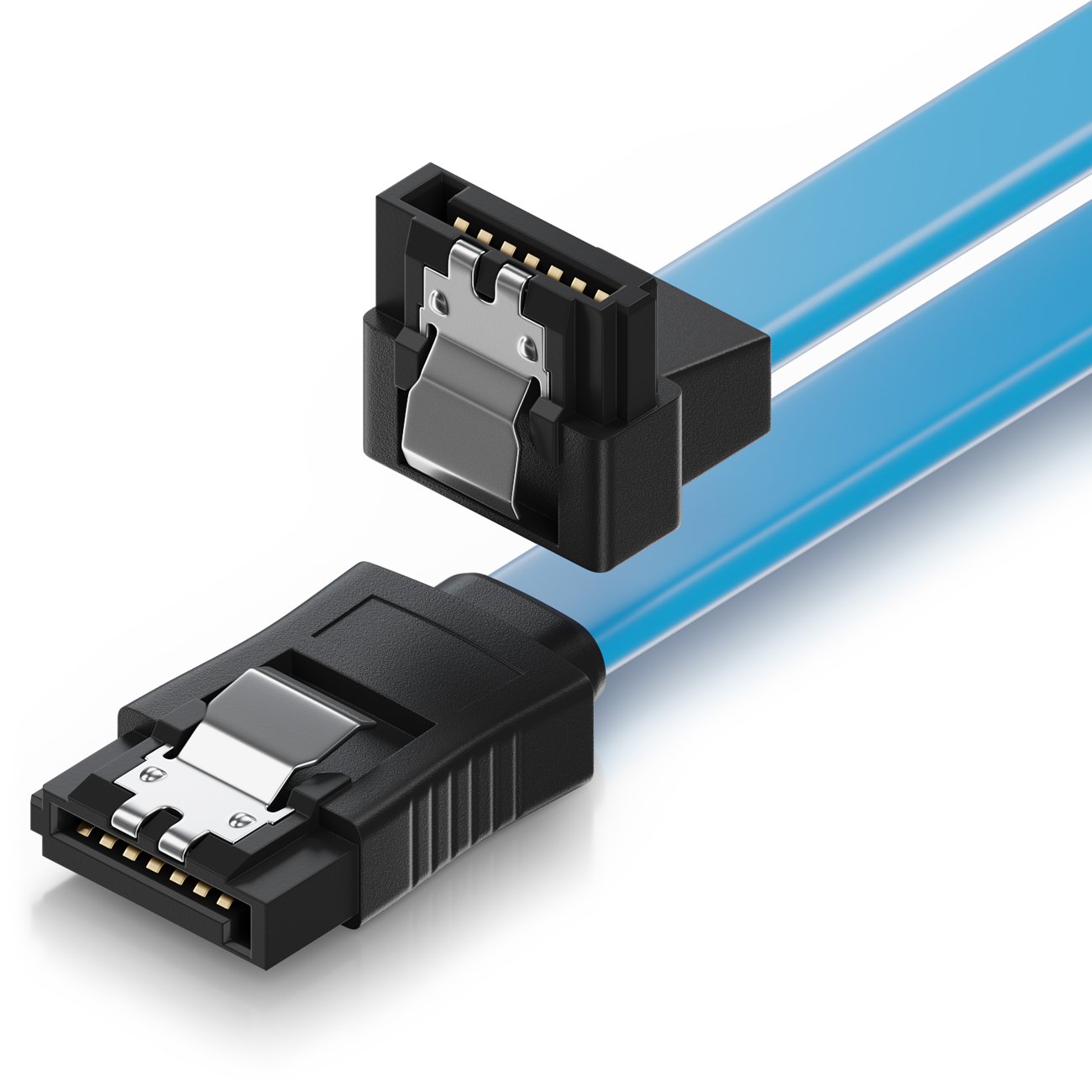 deleyCON SATA Cable + Sets 1x 30cm Winkel - Blau