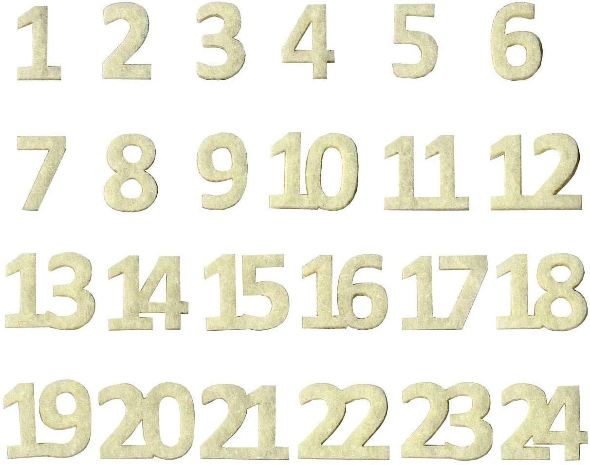 Artemio 13070122 Advent Numbers Felt, Multi-Colour, 11 x 0.5 x 13 cm