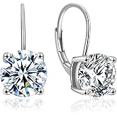 Moissanite Dangle Earrings for Women，2-4CT 18K White Gold Plated 925 Sterling Silver D Color Drop Earring, Jewelry for Wife Her Birthday Wedding