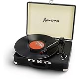 Byron Statics Vinyl Record Player, 3 Speed Turntable Bluetooth Record Player with 2 Built in Stereo Speakers, Replacement Nee