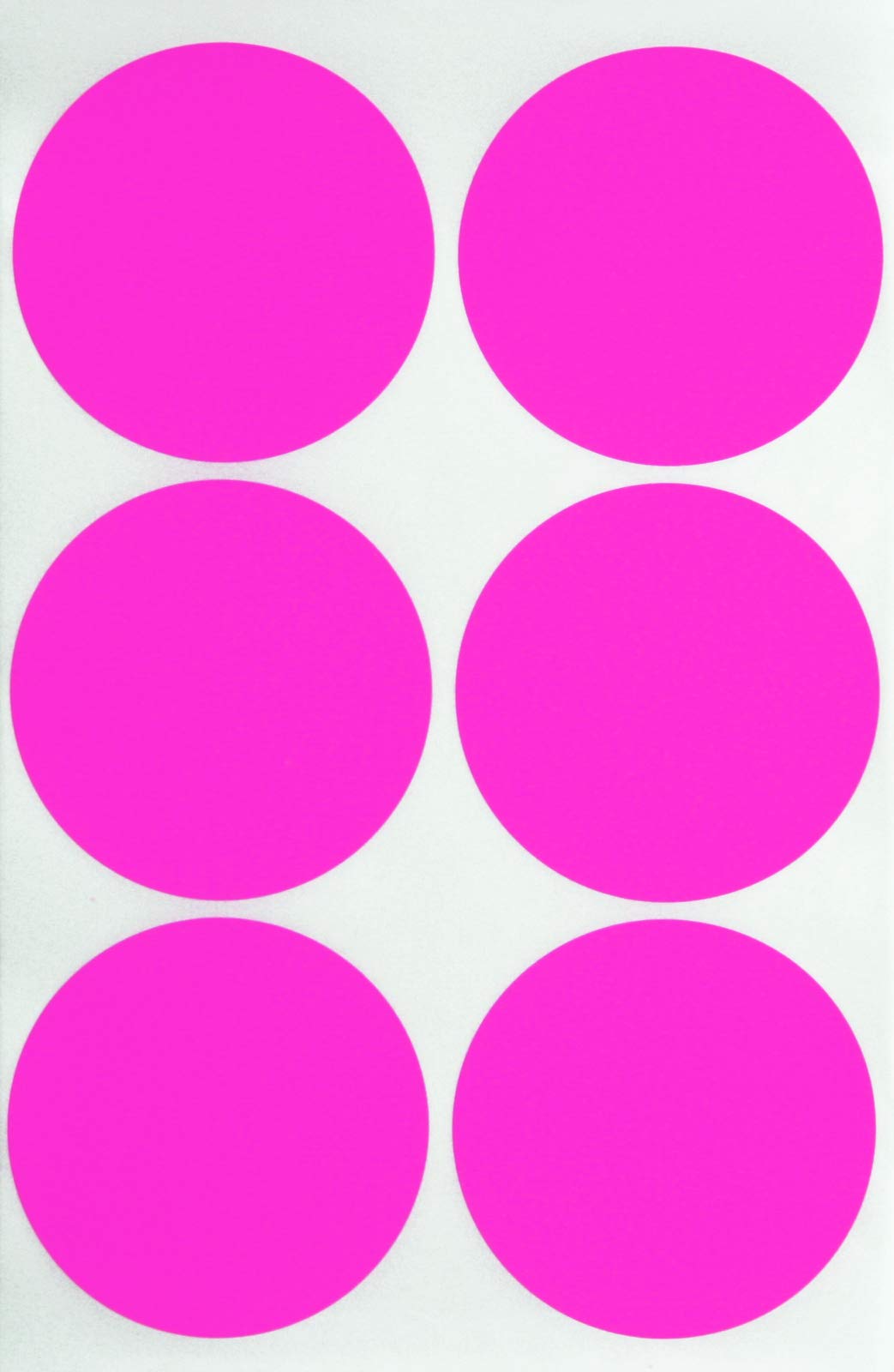 Royal Green - Neon Pink Round 5cm inch - 50mm dot Labels Sticker Permanent Adhesive Labels for Art, Crafts Stickers - Write on Surface - 540 Pack