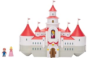 Super Mario Bros. Movie Mushroom Kingdom Castle Playset – Includes 1.25” Mario & Princess Peach Mini Figures – Interactive Movie Training Grounds – Ages 3+