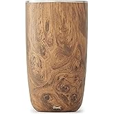 S'well Stainless Steel Wine Chiller, Holds 750ml Bottle, Teakwood, Triple Layered Vacuum Insulated Container Keeps Bottles Chilled for Longer, BPA Free Barware