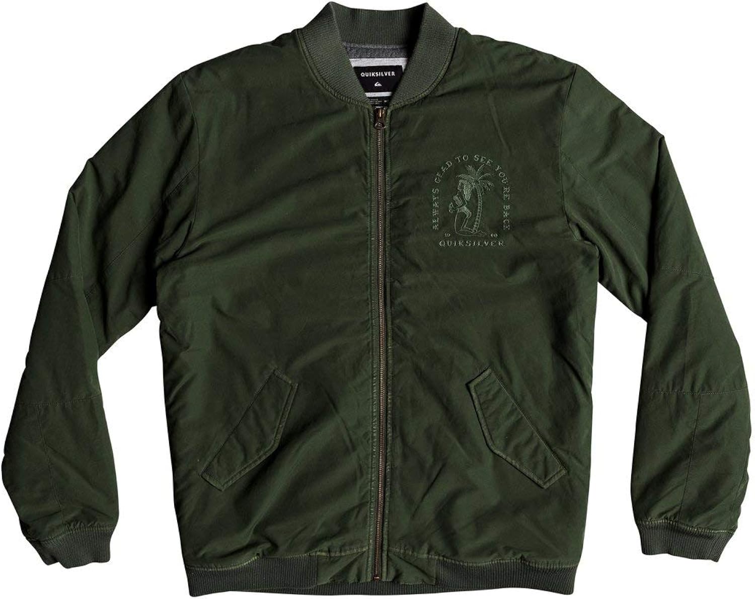 Quiksilver Men's HAKATA Bay Zip UP Jacket, Thyme, L: Clothing