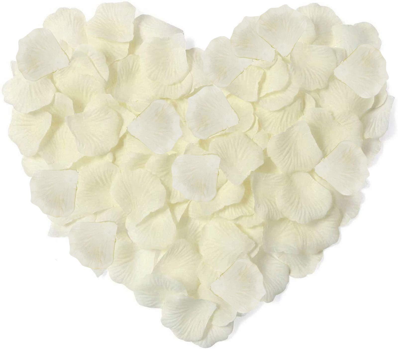 HONGCI 1000pcs Silk Ivory Artificial Rose Petals - Romantic Decorations for Bedroom, Wedding, Bath, Party, Birthday, Valentine's Day