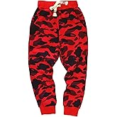 KISBINI Boy's Cotton Camouflage Sweatpants Sports Pants for Children