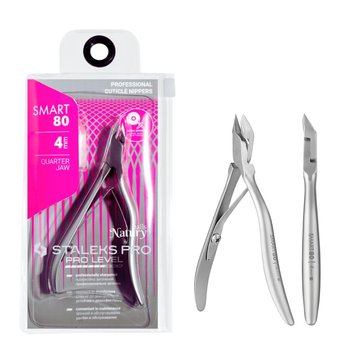 STALEKS PRO by Natury Nails Professional Cuticle Pliers 4 mm Stainless Steel Smart 80-4