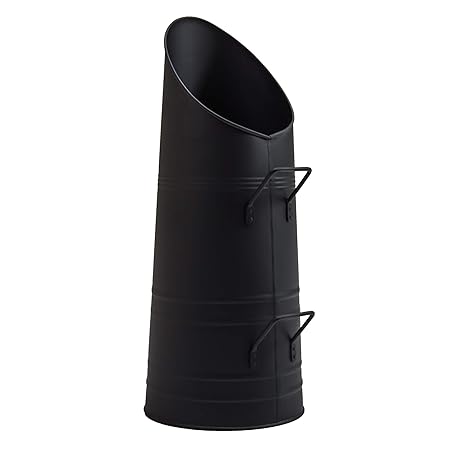 Kohleeimer mit Tragegriff und Pulveranstrich, schwarz von Fire Vida