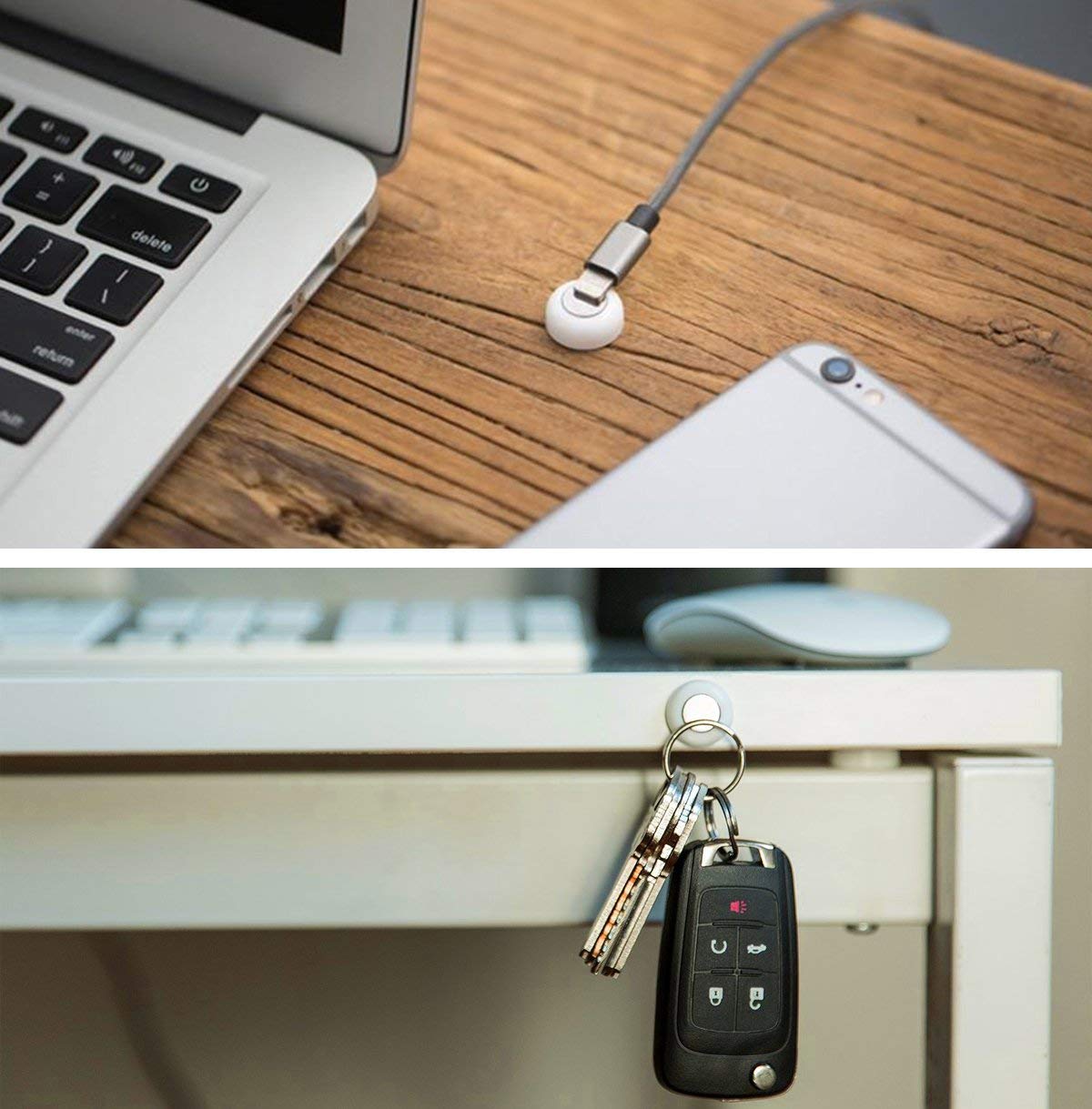 Tescat 6 Packs Magnetic Key Holder, Key Racks - Without Drilling - Easily Installed by Applying Adhesive