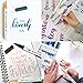 Reaeon Brush Marker Pens Dual Tips, Bullet Journal Fine Point Pen & Calligraphy Markers Set for Adult Coloring Books - 24 Colors Office School and Art Supplies