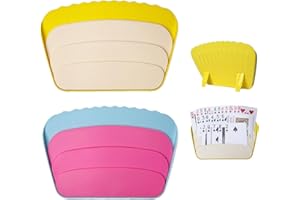 Plastic Playing Cards Holders 4PCS, Hand Free Card Stand for Adults, Canasta, Family Games, Party, and Train Travel