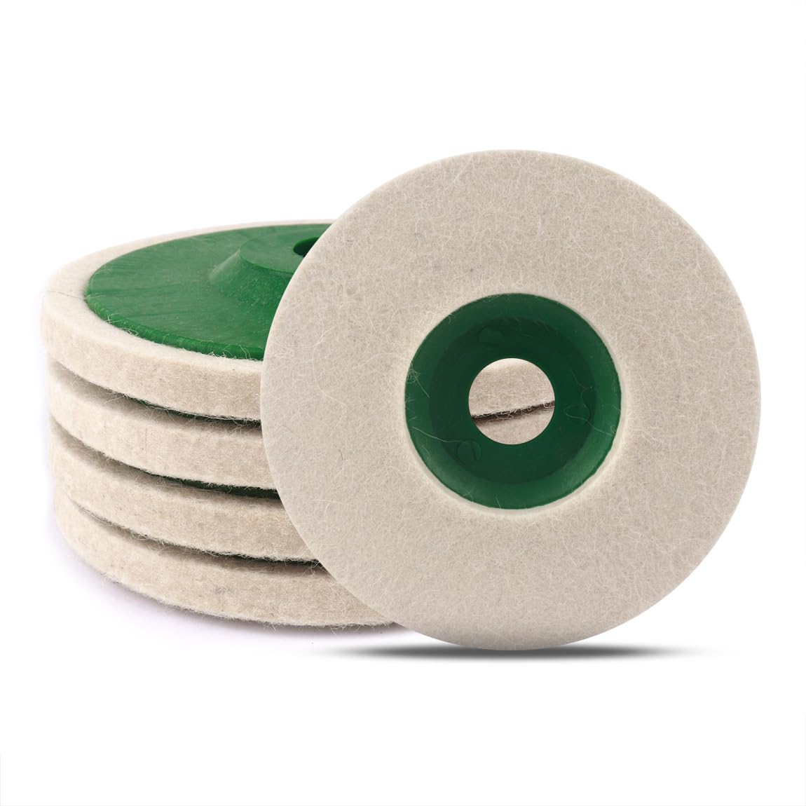 ATOPLEE Wool Polishing Wheel Disc,5pcs 125mm DIA Buffing Wheel for Angle Grinder,Wool Felt Polishing Wheel for Metal,Marble,Wood（Hole Diameter:22mm）