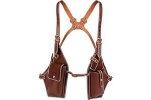 TOURBN Tourbon Hidden Underarm Leather Shoulder Holster Wallet Pocket Anti-Theft Multipurpose Concealed Double Armpit Phone Pouch Adjustable Straps