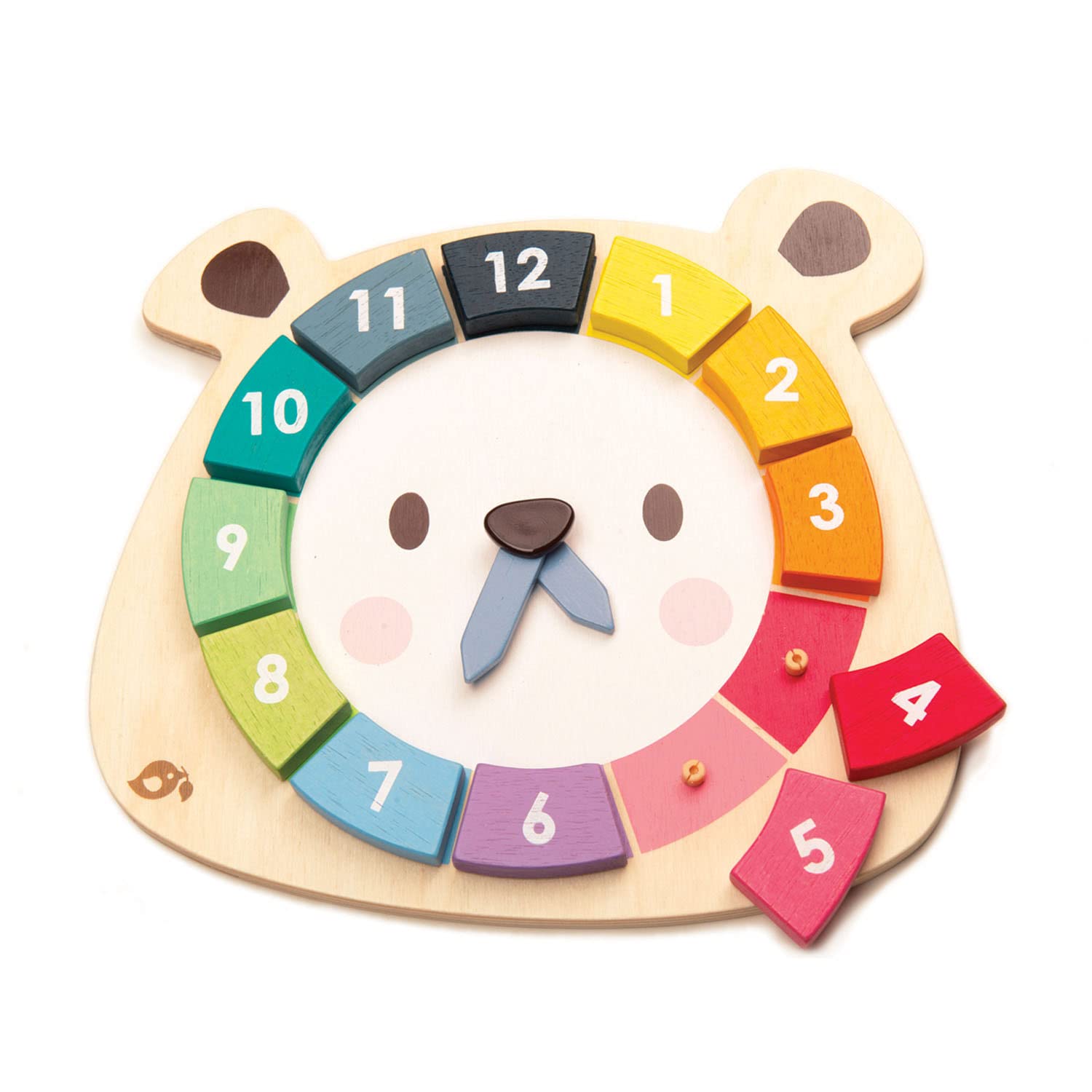 Tender Leaf Toys Bear Colours Clock - Premium Rainbow Montessori Development Toy - Educational Wooden Block and Number Teaching Game For Children