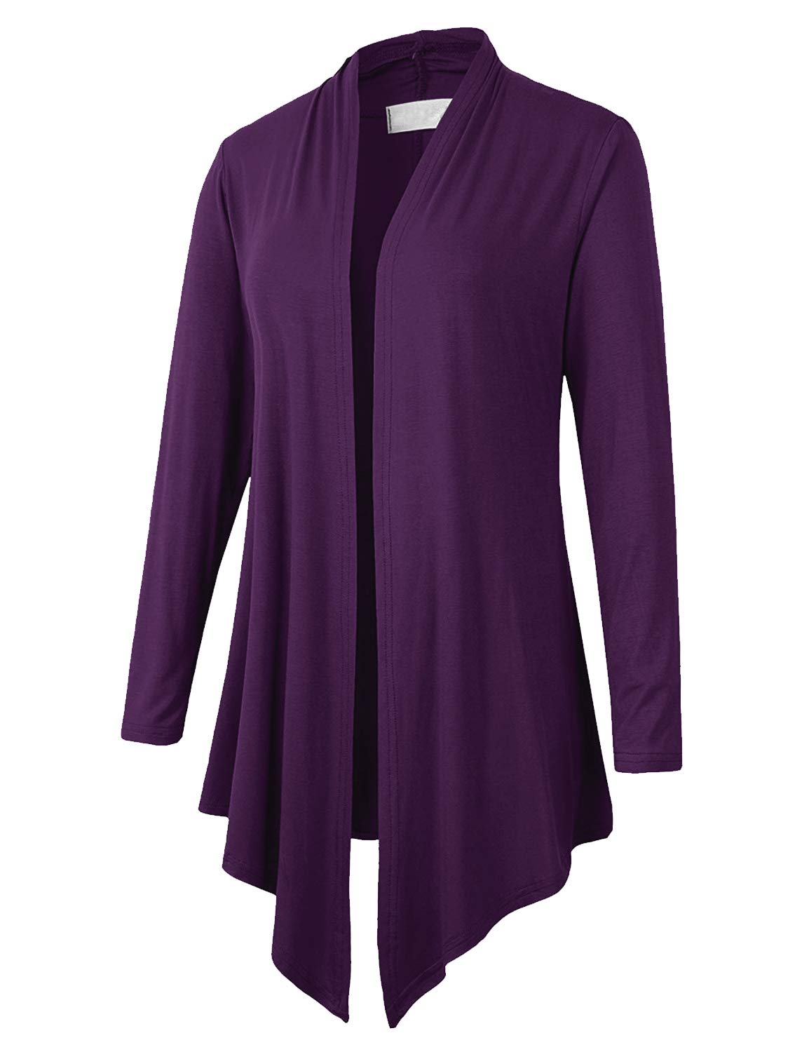 Eanklosco Women Open Front Cardigan Plus Size Drape Long Sleeve Coat (Purple, XXL)