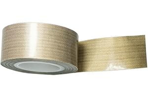 YONGXUAN PTFE Coated Fabric Tape Teflon Adhesive Tape High Temperature Vacuum, Hand and Impulse Sealers Machine Sealing Tape 0.18mm Thick (25mm-5M)