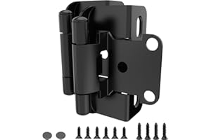 Chibery 50 Pack 1/2" Overlay Semi-Partial Wrap Around Hinges, Self Closing Cabinet Hinges, Face Frame ＆ Frameless, Replacemen