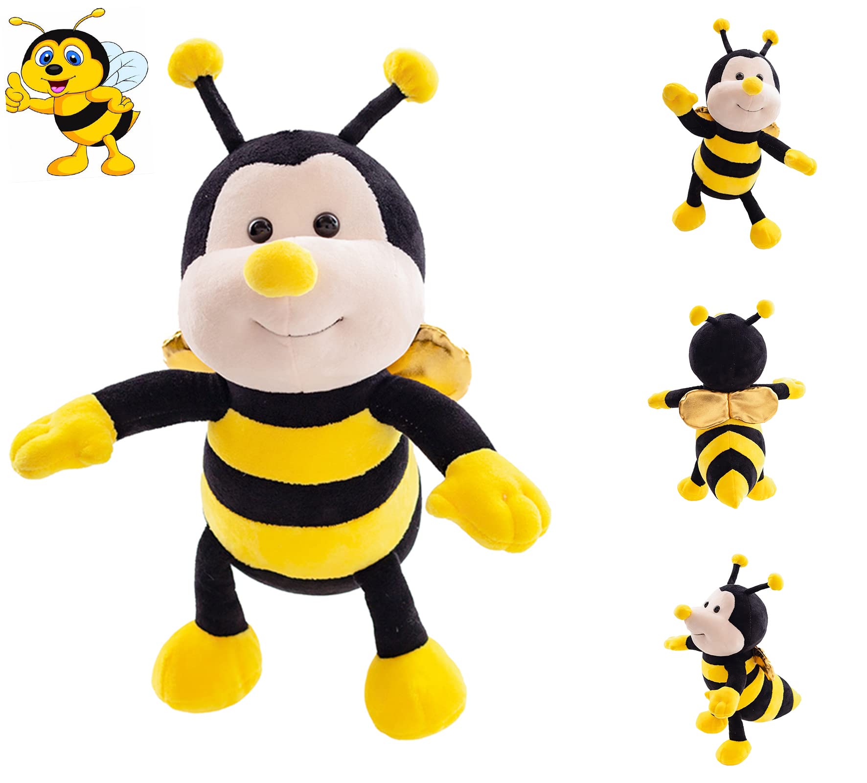 Photo 1 of CASAGOOD Cute Bumblebee Stuffed Animals Super Soft Yellow Bee Plush Toys Stuffed Honeybee Plushies Animal with Wings Honey Bee Plush Doll Animal Toy for Kids & Lovers 13 INCH