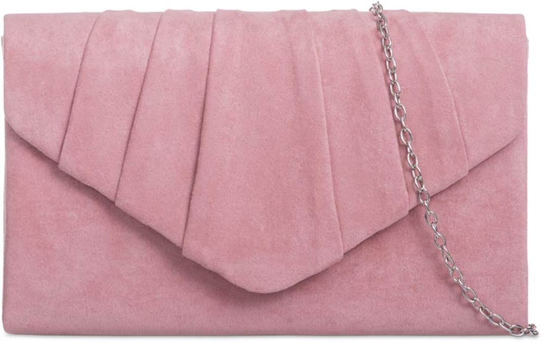Craze London Women's Plain Suede Wedding Prom Party Clutch Bag, Ladies