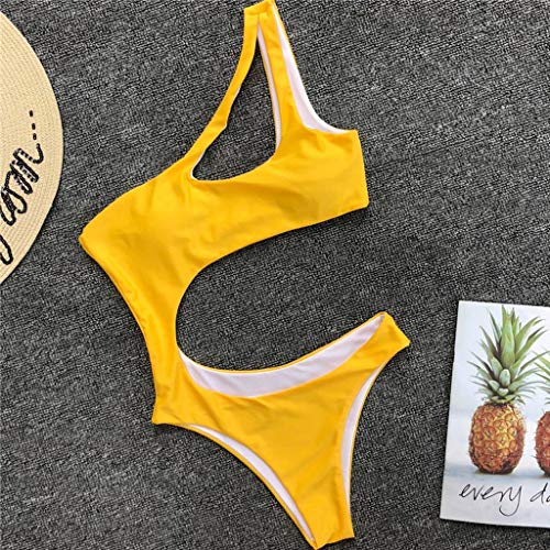 image for Masun Ladies Sexy Pure Color Navel Exposed Jumpsuit Beach Swimsuit Wom