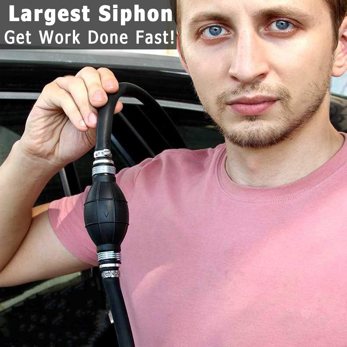 Newest High Flow Siphon Pump, Gasoline Oil Water Fuel Diesel Transfer Siphon Pump, Siphon Hand