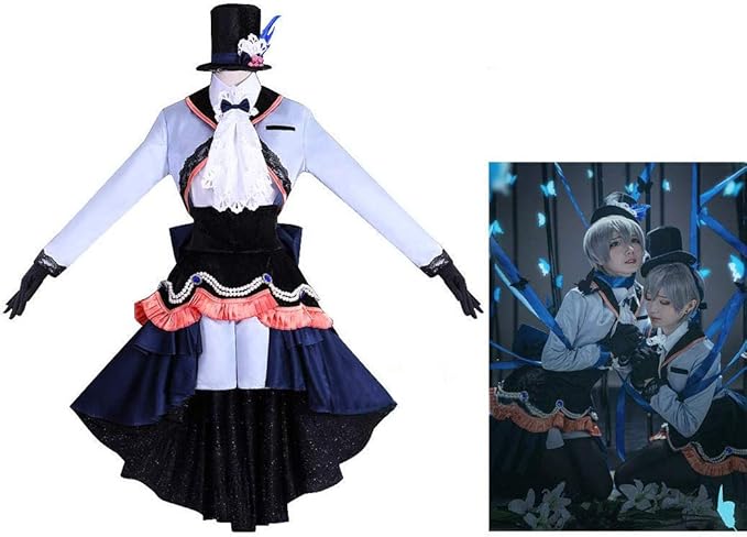 Amazon Exfun 黒執事 シエル コスプレ 衣装 双子 コスチューム バッグ付属 手袋付属 ウィッグ追加可能 服装 M コスプレ 仮装 通販