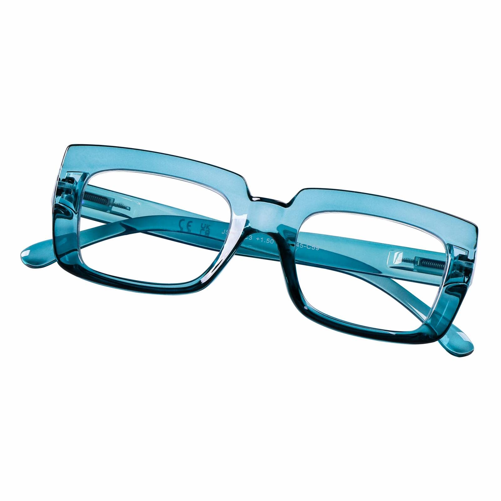 DOOViC Oversized Reading Glasses Blue Light Blocking Computer Readers Glasses Turquoise Rectangular Frame for Women 1.25 — image 1