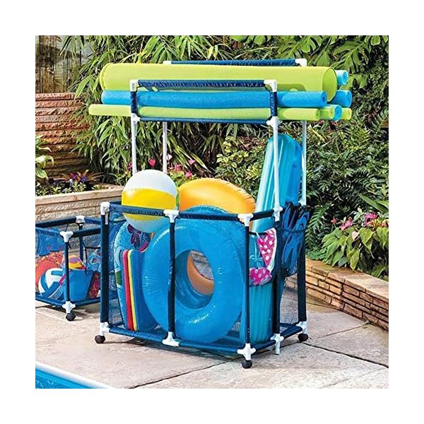 PUTING Blue Pool Storage Bin 36x24x71For Pool Floats Goggles Beach