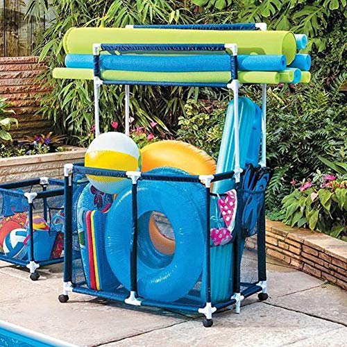 PUTING Blue Pool Storage Bin 36x24x71For Pool Floats Goggles Beach