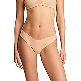 commando Cotton Thong | Raw-Cut Edges | Four-Way Stretch | Natural, Breathable Comfort | No-Show Fit Underwear | Beige, Medium-Large