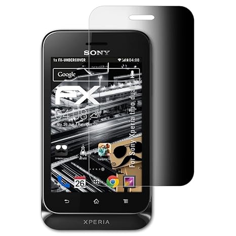 atFolix Blickschutzfilter für Sony Xperia tipo dual Blickschutzfolie, 4-Wege Sichtschutz FX Schutzfolie