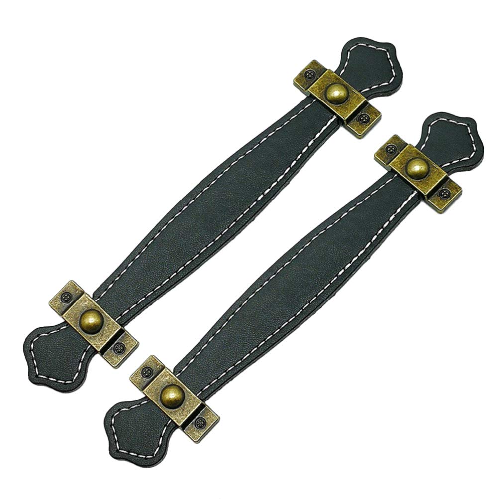 SUPVOX Pu Leather Handle 7.5 Inch Zinc Alloy Vintage Style Drawer Pull Cabinet Door Handle for Kitchen Bathroom Furniture