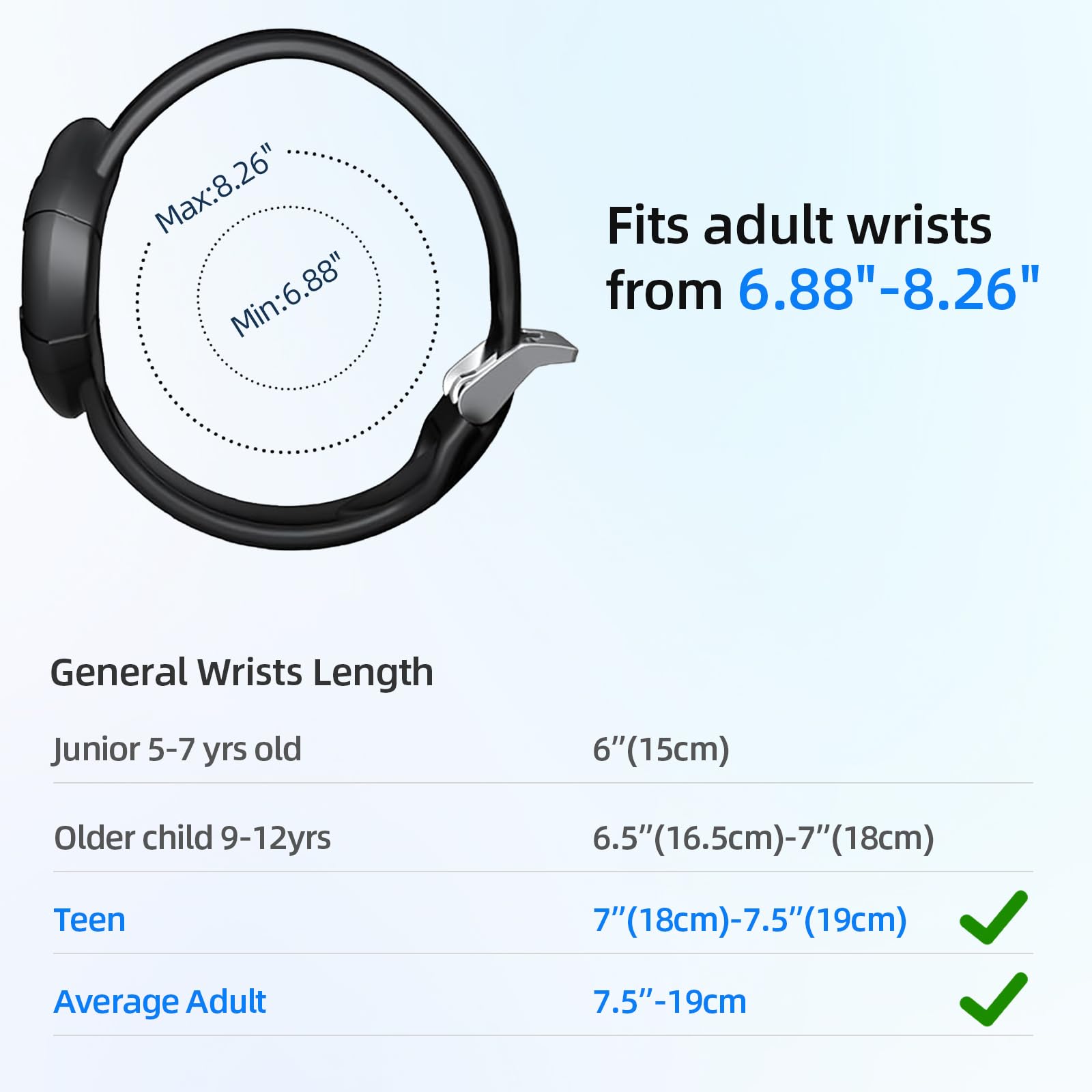 AirTag Bracelet for Adults, Soft Silicone Airtag Adults Wristband, Anti-Lost, Anti-Scratch Protective Case Cover Holder for Apple Air Tags Tracker (Black)