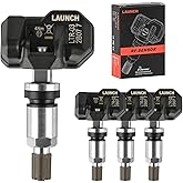 LAUNCH LTR-03 TPMS Sensor 315MHz/433MHz Dual Frequency Screw-in Metal Valve (Adjustable Angle) Tire Pressure Monitor System Programmable Replace OE-Sensor Update Version of LTR-01 [Pack of 4]