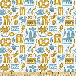 Lunarable Oktoberfest Fabric by The Yard, Beer