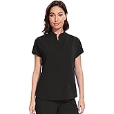 niaahinn Scrub Top for Women - Mandarin Collar, 2 Pockets, Anti-Shrink, 4-Way Stretch Women’s Scrub Top