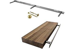 Walnut Wood Works Floating Shelf Bracket - 43” Hidden Shelf Brackets, 150 LB Weight Capacity, Supports Wall Mounted Floating Shelves of Any Length, 3/4 Inch Industrial Solid Steel Support Rods