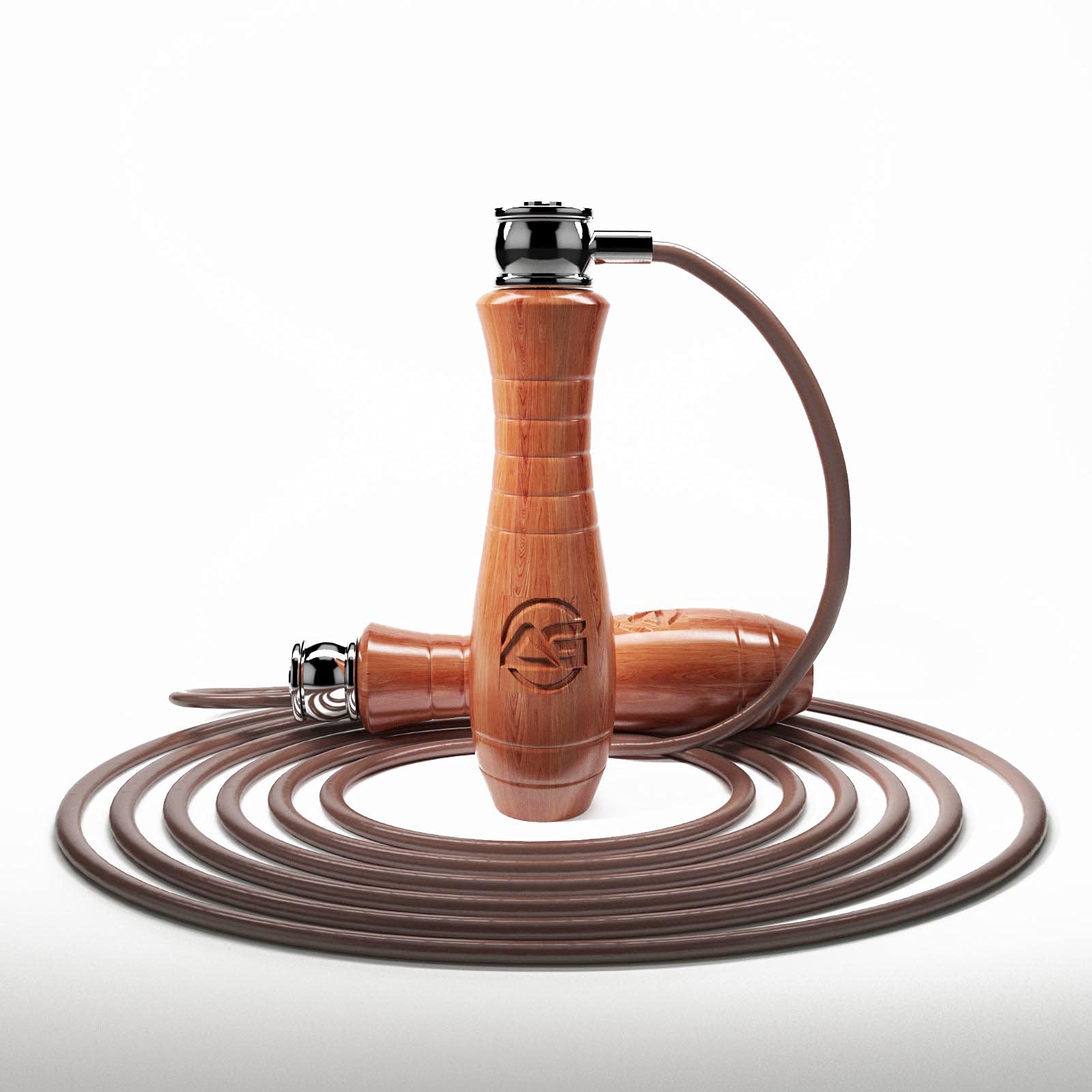 Weighted Skipping Rope by Athletics Gear - Pure Weighted Wood Handle, 360-Degree Rotation, and Genuine Leather Adjustable Ropes