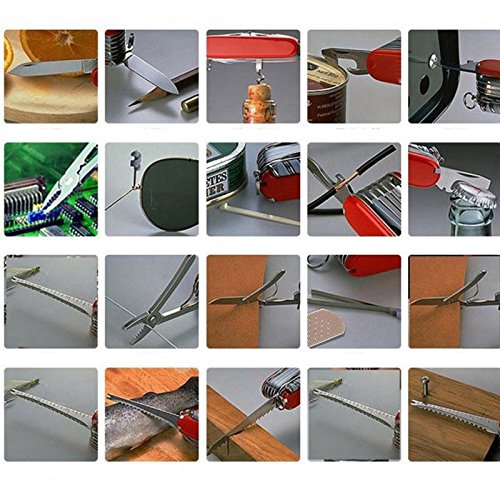 Ducomi® Coltello 17 in 1 Multiuso Pieghevole da Campeggio - Coltellino Sopravvivenza da Tasca 17 Utensili in 1 - Lunghezza 91 mm - Non Victorinox - Alternativa di alta qualità Soddisfatto o rimborsato