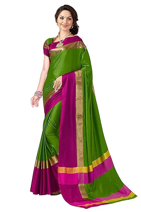Women's cotton Silk Saree With Blouse Piece (VisvaVariation3)