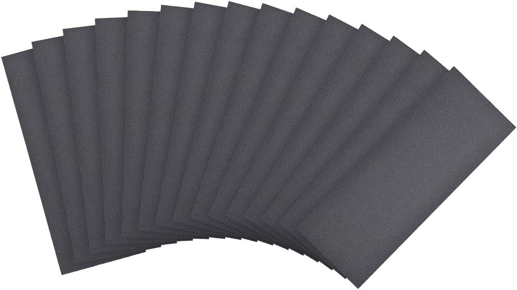 sourcing map 400 Grits Sanding Sheets 9-inch x 3.6-inch Wet Dry Silicon Carbide Sandpaper for Wood Furniture Metal Polishing 15pcs