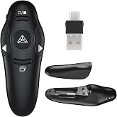 2-in-1 USB Type-C Presentation Clicker, Clikcer for Powerpoint Presentation | Presentation Clicker Wireless Presenter Remote Clicker with Volume Control, Presentation remote Google Slide Advancer