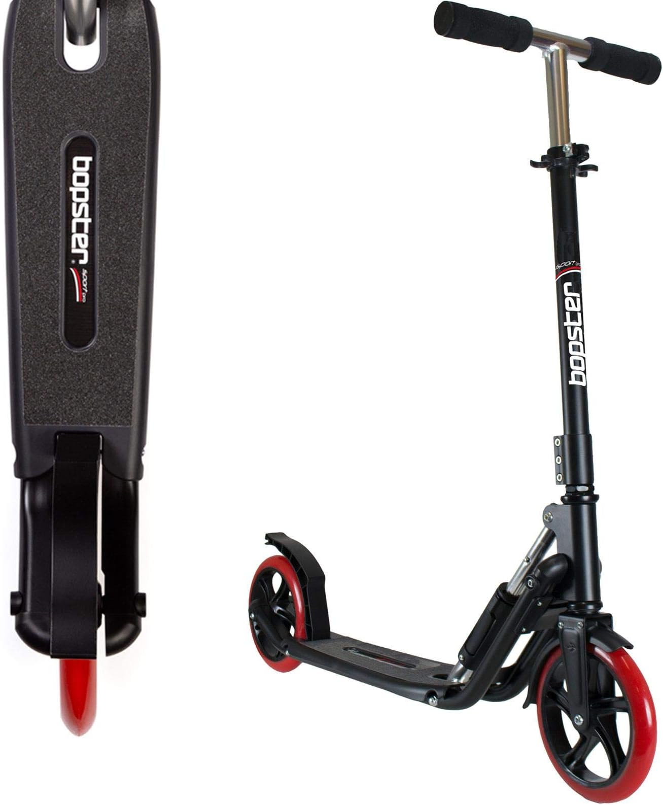 bopster Sport Pro Adult City Scooter Big Two Wheel Commuter 1 Click Rapid Folding 4.4kg Light Frame