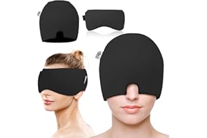 Migraine Relief Cap and Eye Mask Black, Black