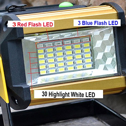 High Power Light Upgrade 30+3+3 LEDs Multi task Lighting Adjustable WTP Design Emergency Roadside SOS Signal Car Home Necessary Tools Suit for Outdoor Camping, Fishing, Garage Etc. APL-6 - Thumbnail 4
