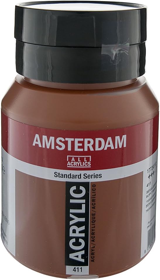 Amsterdam Standard Series Acrylic Jar 500 ml Burnt Sienna 411 (17724112), 500 ml (Pack of 1)