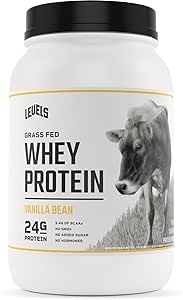 Levels Grass Fed 100% Whey Protein, No GMOs, Vanilla Bean, 2LB