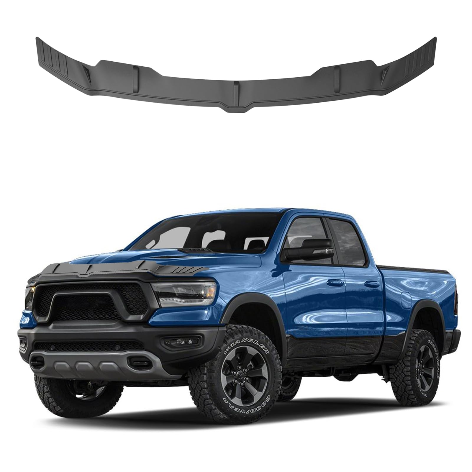 Photo 1 of FormiPow TPE Bug Shield Hood Deflector for 2019-2025 Dodge RAM 1500 (Not Fit Rebel RHO TRX), Hood Protector Bug Deflector, 3M Adhesive Installation, UV-Resistant & Impact Protection, No Drill Needed