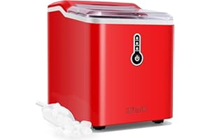 KUMIO Ice Makers Countertop, 26.5 Lbs/24H, 9 Bullet Ice Ready in 6-9 Mins with Ice Scoop and Basket, Compact Portable Ice Mak