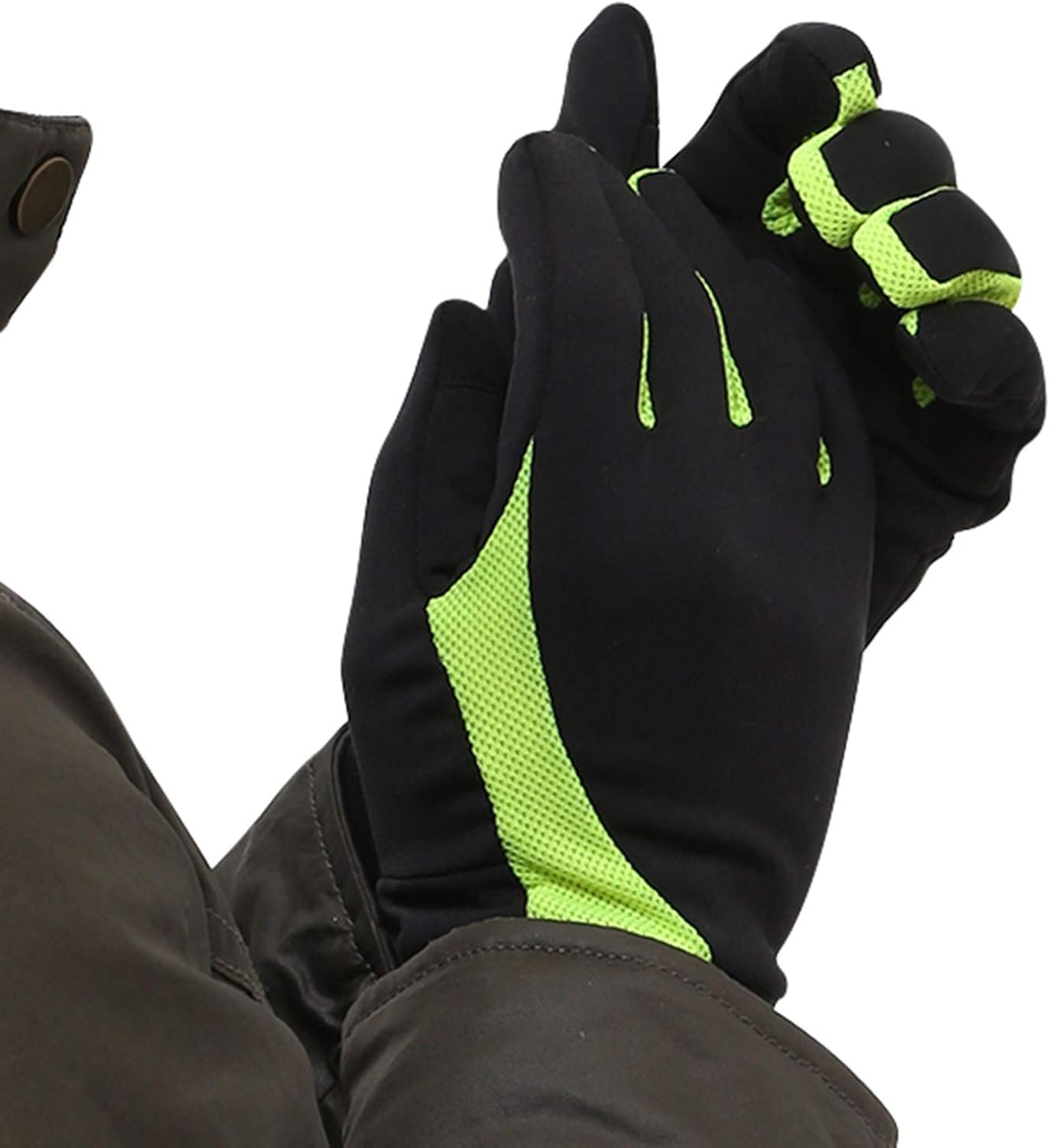 TrailHeads Tempo Running Headband -Under Helmet Ear Protection and Lightweight Touchscreen Running Gloves - hi-vis (small): Clothing